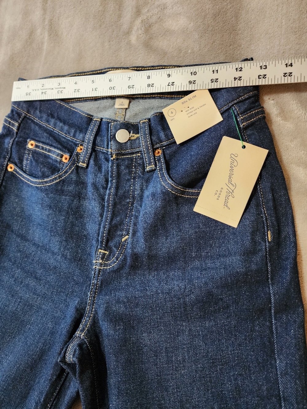 80s Slim Straight Jeans Dark Wash Mid‎ Rise | Universal Thread Size 4 - Picture 6 of 8
